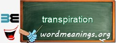 WordMeaning blackboard for transpiration